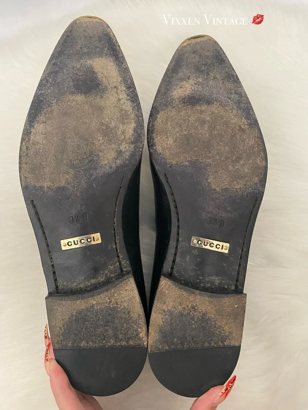 VINTAGE GUCCI LEATHER ‘MEN’S LOAFER WITH WINGTIP’ IN BLACK